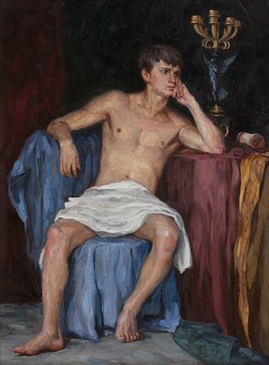 Акжигитов Ильдар. "Римлянин", 2008г . 80х60 см. Холст, масло, рама. Художник родился 6 июня 