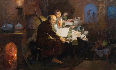 [Большой формат] Андреев Василий. "Однажды в летнюю ночь" , 2015 г. 65х100см. Холст, масло. Рама