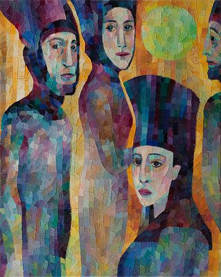 Антошина Ирина. Пришельцы, 2000г., 50х41см., холст, масло, рама. Лауреат Серебряной медали МФ 