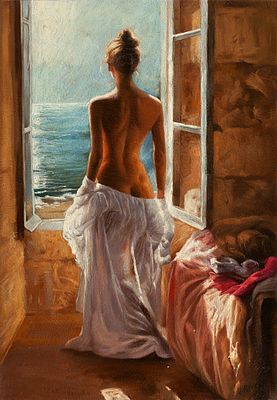 Копия музейного уровня. Redondo, Vicente Romero. Sunbath seaside. Редондо, Висенте Ромеро. 