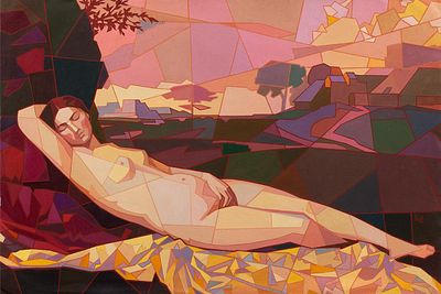 [Большой формат] Шоабдурахимов Н. Спящая Венера, Посвящается памяти Джорджоне, 2013г. 80х118см. 