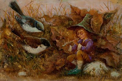 Прохорова Анна &laquo;Пастораль&raquo; 32х47 см, 2008 г. Холст, масло. Родилась в 1970 г. в Артемовске 