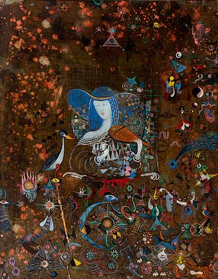 Розин Николай &laquo;Мелодия ночных лабиринтов&raquo;, 102x80 см, 2004 г. Холст, акрил, авторская техника. Р 