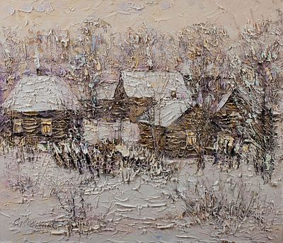 Савченко Константин Юрьевич &laquo;Снежная зима&raquo; 60х70 см, 2009 г. Холст, масло. Родился в 1968 г. в 