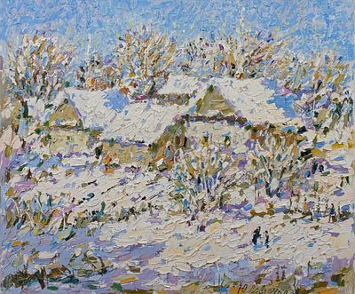 Савченко Юрий Григорьевич &laquo;Зима
(Село Райгородок)&raquo; 60х70 см, 2008 г. Холст, масло. Родился в 