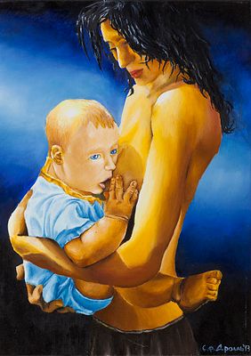 Самди фон Дроль &laquo;Обед&raquo; 70x50 см, 2013 г. Холст, масло. Самди фон Дролль - самобытный художник 