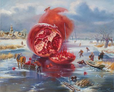 Сапунжи Галина &laquo;Зимний гранат&raquo; 50x60 см, 2015 г. Холст, масло. Сапунжи Галина Ивановна. 