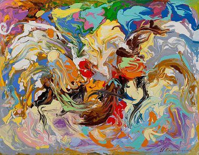 Семенихин Игорь &laquo;Петушиный бой&raquo; 70x90 см, 2010 г., Холст, масло. Игорь Ильич Семенихин – 