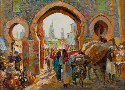 [Большой формат] Семенихин Игорь &laquo;Восточный базар&raquo; 80x110 см, 2007 г., Холст, масло. Игорь 