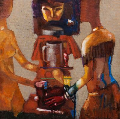 Соломкин Юрий Александрович &laquo;Составление натюрморта&raquo; 70x70 см, 2012 г. Холст, масло. Соломкин 