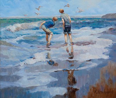 Штылькин Алик. Байкальские пацаны, 2012г., 60х70см., холст, масло. Лауреат серебряной медали 