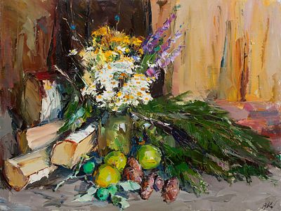 [Большой формат] Жуков Владимир.
Натюрморт с яблоками, 2009г., 75,5x100см, холст, масло.	
. Роди 