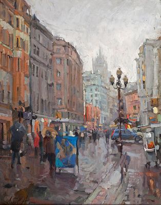 Лобов Антон.
Арбат, 2008г., 	60х48см, холст, масло.	
. Родился в 1984 г. в г. Тамбове. 
В 2004 