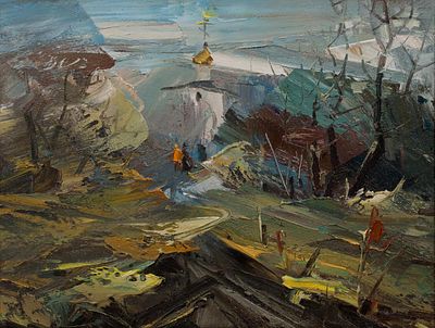 Агеев Иван Иванович "Романтический пейзаж" 40х50 см, 2005 г. Холст, масло. Иван Иванович Агеев 