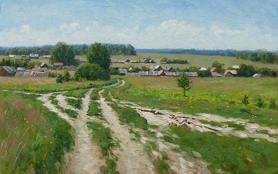 Акжигитов Ильдар "Летний день" 45х70 см, 2013 г. Холст, масло. Ильдар Кадирович Акжигитов – 