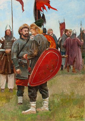 Богатов Илья "Новогородцы" 70x50см, 2012г. Холст, масло.
. Илья Александрович Богатов - Член 