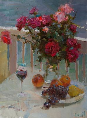 Шабадей А., Розы, 2009, 80х60, х.м., Лауреат Золотой медали МФКД. Шабадей Александр Николаевич 