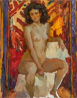 Жигалова Светлана. "Ню", 	2014г. 	75x60см., 	холст, масло. Окончила Брянское художественное 