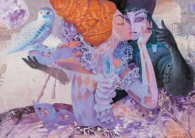 Тарасова Евгения.
"Путешествие белой совки". 	2016г. , 	50x70 см., 	бумага, акрил. Окончила 