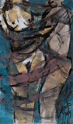 [Большой формат] Тараканова Ксения. "Двое", 	2014г., 	100x60см., 	холст, масло. Окончила 