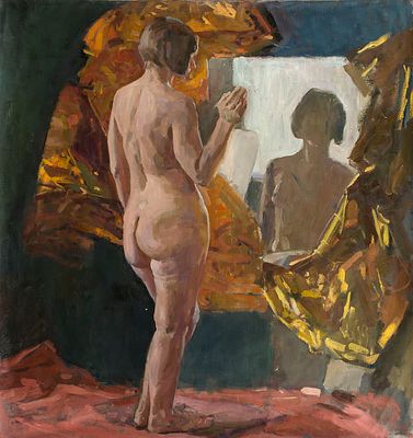 [Большой формат] Логинова Марина. "Обнаженная (3)", 	2013г. 	110x100см., 	холст, масло. Главным 