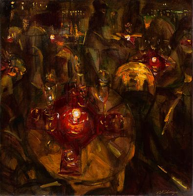 Ковтун В., , Дегустация, 2012, 70х70, х.м., Народный художник Украины, Академик РАХ, Лауреат 