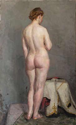 [Большой формат] Сосновская Аврора (1929-2010), Женская натура, 1960-е, 110х68, х.м. Окончила 