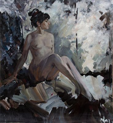 [Большой формат] Логинова Марина. "Обнаженная (1)", 	2013г. 	110x80см., 	холст, масло