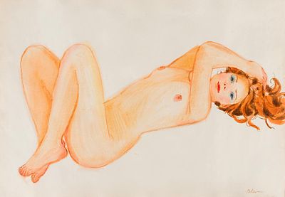 Константинов Валерий. "Ню 2", 	60x80см. Бумага, акварель. Окончил Калининское художественное 