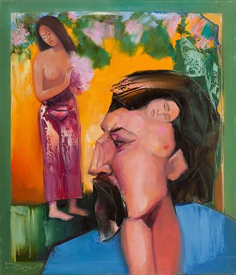 Долинский Вадим, &laquo;Гоген Поль&raquo;, 70x60 см, 2009 г. Холст, масло. Картина с двойным видением. Вадим 