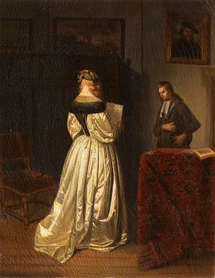 Terborch, Gerard. &laquo;Messenger&raquo;. Терборх, Герард. &laquo;Получение письма&raquo;, вторая половина 17 века. 