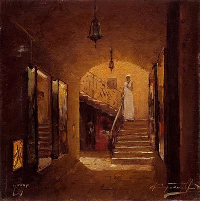 Коробков Денис "Черногорская невеста" 30х30 см, 2009 г. Холст, масло.
