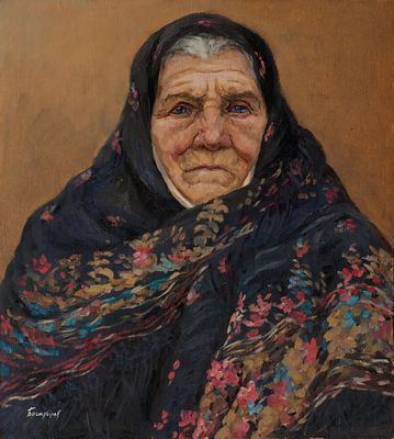 Богатырёв Михаил (1924-1999), Заслуженный художник РФ, &laquo;Взгляд в вечность&raquo; 50x45 см, 1967 г. 