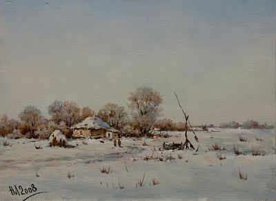 Луговенко Николай Владимирович (1944-2016), Ученик М. Сарьяна, &laquo;Зимушка №2&raquo; 30х40 см, 2008 г. 
