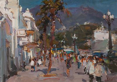 Шабадей Александр "Солнечный день в Ялте" 50x70 см, 2008 г. Холст, масло. Шабадей Александр 