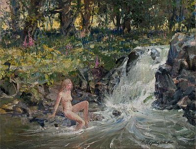 Терещенко Валентин (1941-2021), Купальщица, 1997, 70х90, х.м. Заслуженный художник Европы 