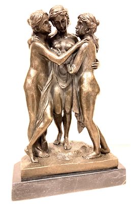 Бронзовая скульптура по мотивам Антонио Кановы (1757–1822), &laquo;Три грации&raquo;, бронза. 
Скульптура 