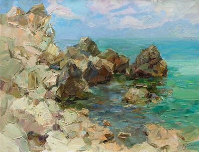 Рубан Сергей, "Камни Тарханкута", 61х80 см, 2010 г. Холст, масло. Выдающийся крымский 