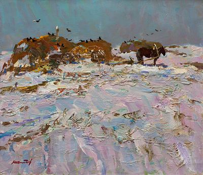 Винтаев Юрий Николаевич, Заслуженный деятель искусств Украины, "Мартовский снег" 70х80 см, 2010 