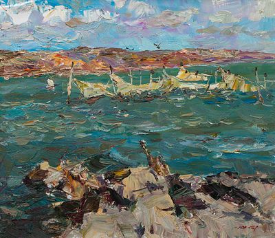 Винтаев Юрий Николаевич, Заслуженный деятель искусств Украины, "Сети" 70х80 см, 2003 г. Холст 