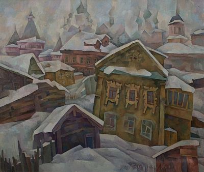 Владимирова-Лаврова Анна "Домик в Ростове" 80х95 см, 2006 г. Холст, масло. Анна Валериевна 