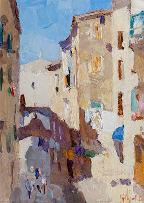 Губарев Денис "Дворик в Которе" 70х50 см, 2014 г. Холст, масло. Денис Викторович Губарев 