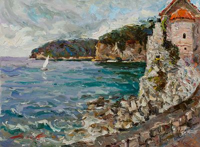 Долгашев Константин, Заслуженный художник РФ, "Крепость г. Будва" 60х80 см, 2010 г. Холст 