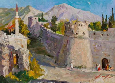 Долгашев Константин, Заслуженный художник РФ, "Старая крепость г. Бар" 60х80 см, 2010 г. Холст 