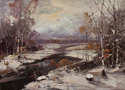 Агеев Иван Иванович "Зима" 60х80 см, 2007 г. Холст, масло. Иван Иванович Агеев - обладатель 