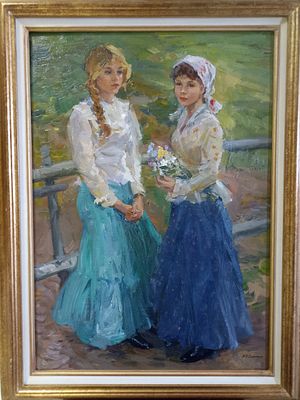 Соломин, Николай Николаевич (b.1940). Академик РАХ. Народный художник РСФСР. "На лугу" 70x50см. 