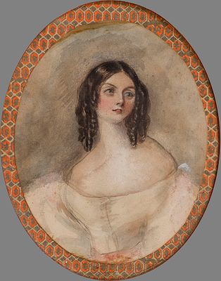 XIX в. Самюэль А. Хардинг (S.A. Harding) Портрет мисс Лауры Пагет, леди Темплемор, 19 в. 31х26 