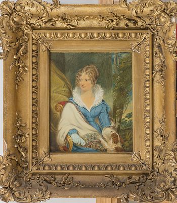 XIX в. Херманн Винтерхальтер. Hermann Winterhalter (из круга).
"Портрет миссис Мелторп, сидящей 