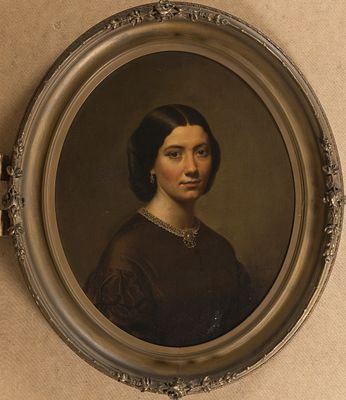 XIX в. Франческо Аугеро (Francesco Augero) &laquo;Портрет леди&raquo;, 1861 г., 68х55 см, холст, масло 