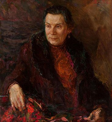 Бантиков Андрей Сергеевич (1914-2001), Заслуженный художник РФ, "Портрет художницы Кашутовой" 